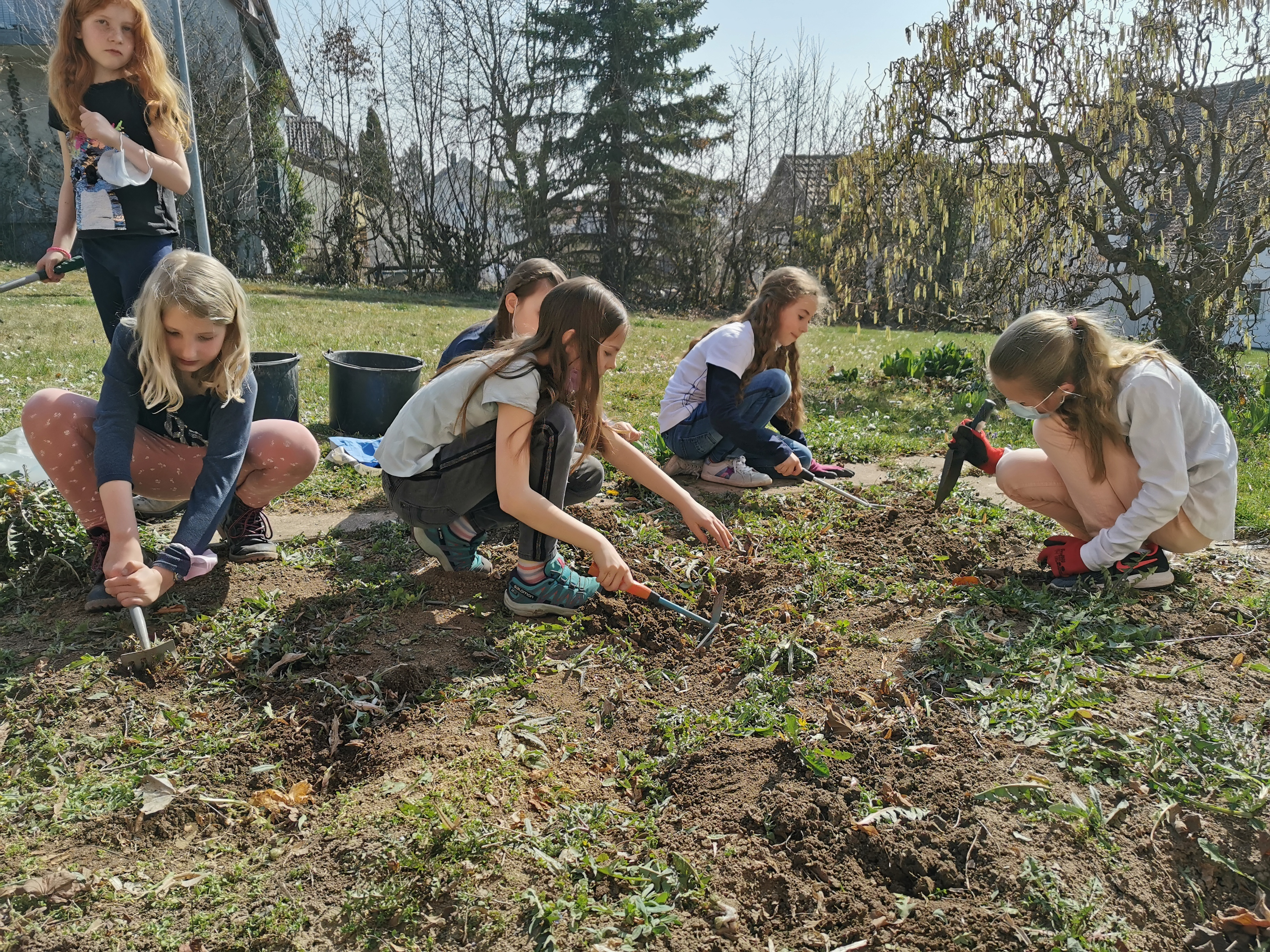 Arbeit im Schulgarten