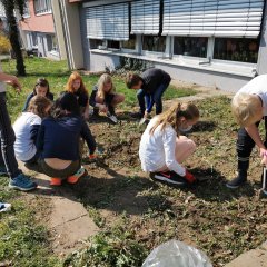 Arbeit im Schulgarten